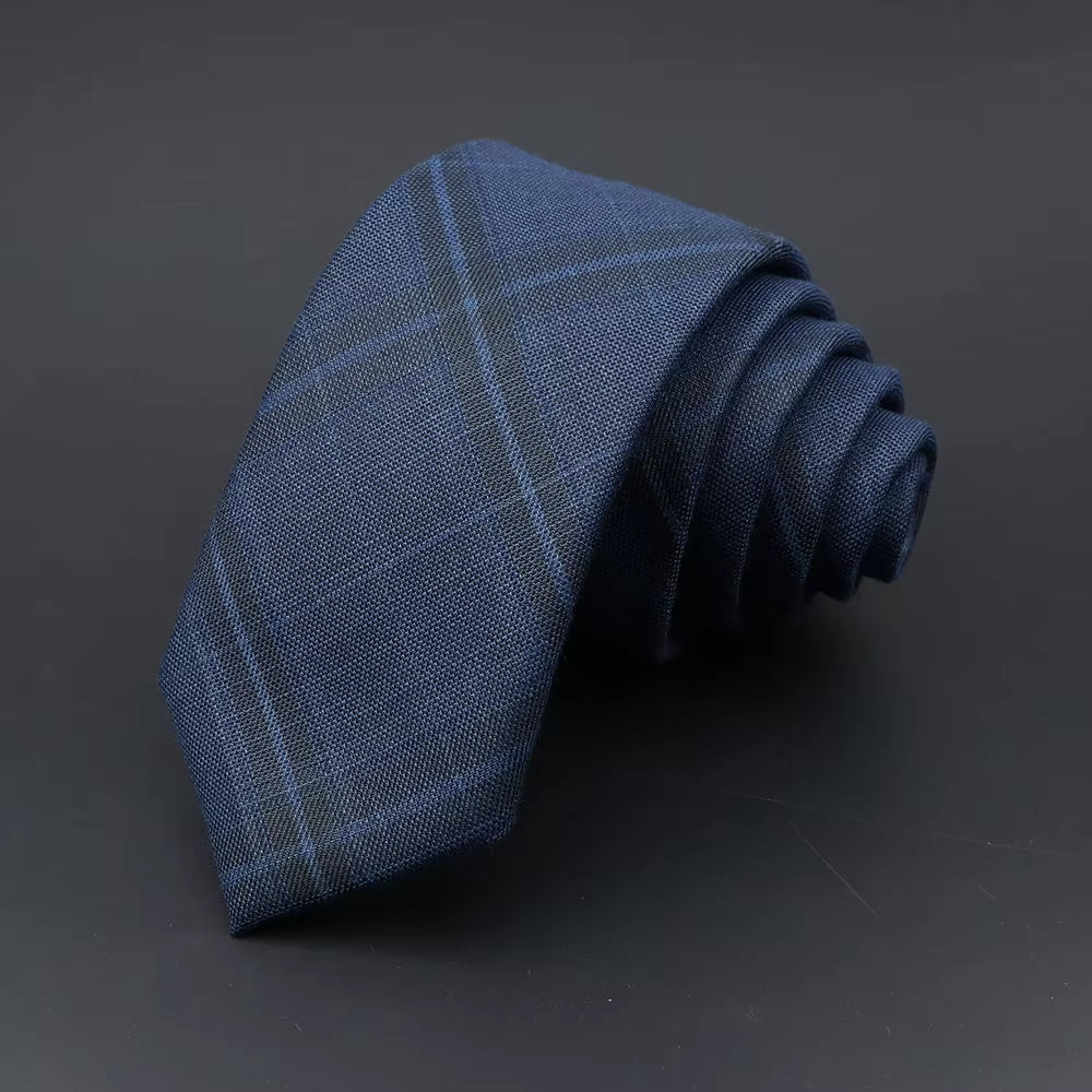 Mens Ties Classic Jacquard Striped Plaid Necktie 6Cm Skinny Neckties Polyester Narrow Collar Suit Shirt Tie Accessories Gift