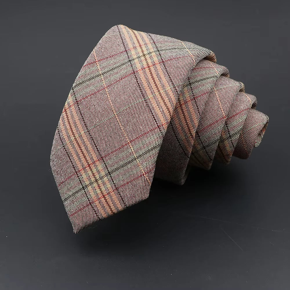 Mens Ties Classic Jacquard Striped Plaid Necktie 6Cm Skinny Neckties Polyester Narrow Collar Suit Shirt Tie Accessories Gift