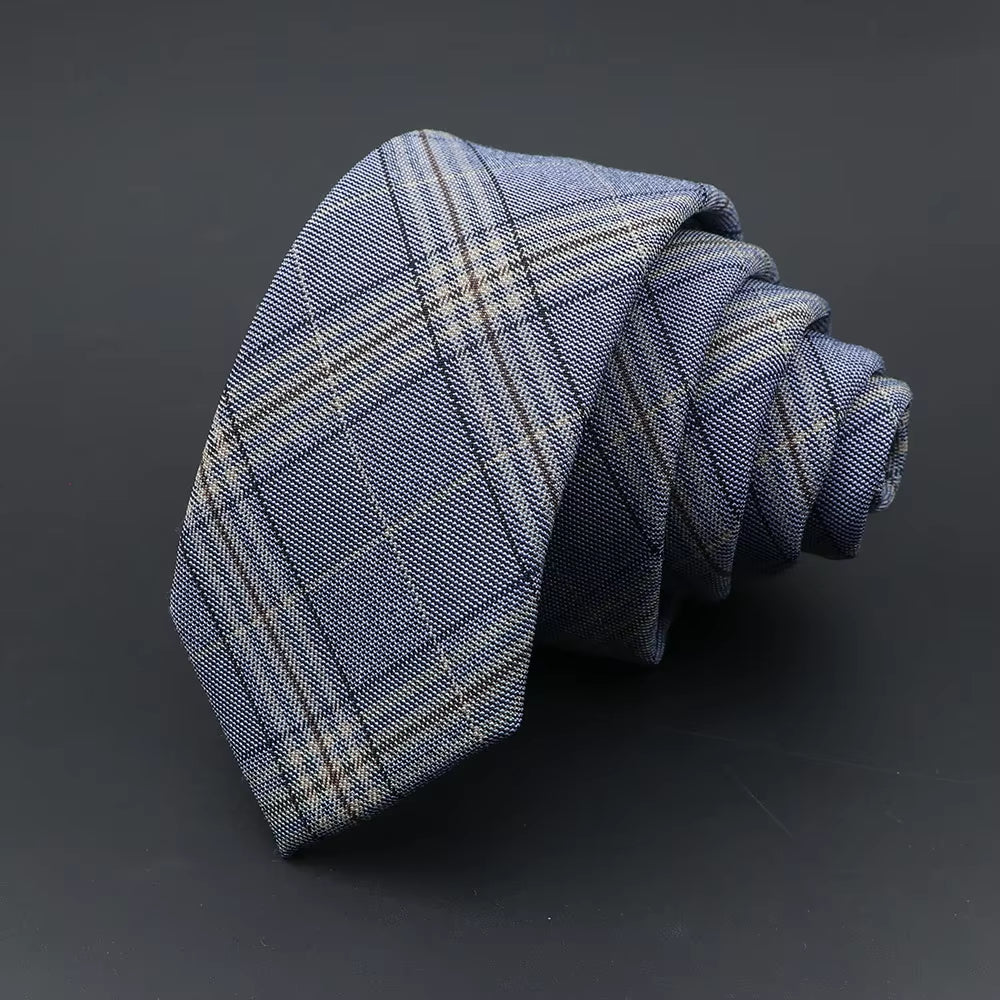 Mens Ties Classic Jacquard Striped Plaid Necktie 6Cm Skinny Neckties Polyester Narrow Collar Suit Shirt Tie Accessories Gift