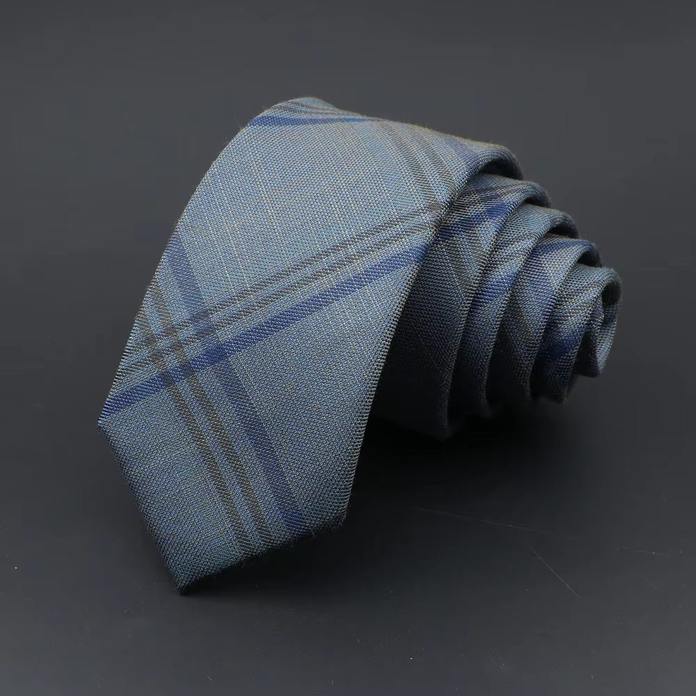 Mens Ties Classic Jacquard Striped Plaid Necktie 6Cm Skinny Neckties Polyester Narrow Collar Suit Shirt Tie Accessories Gift