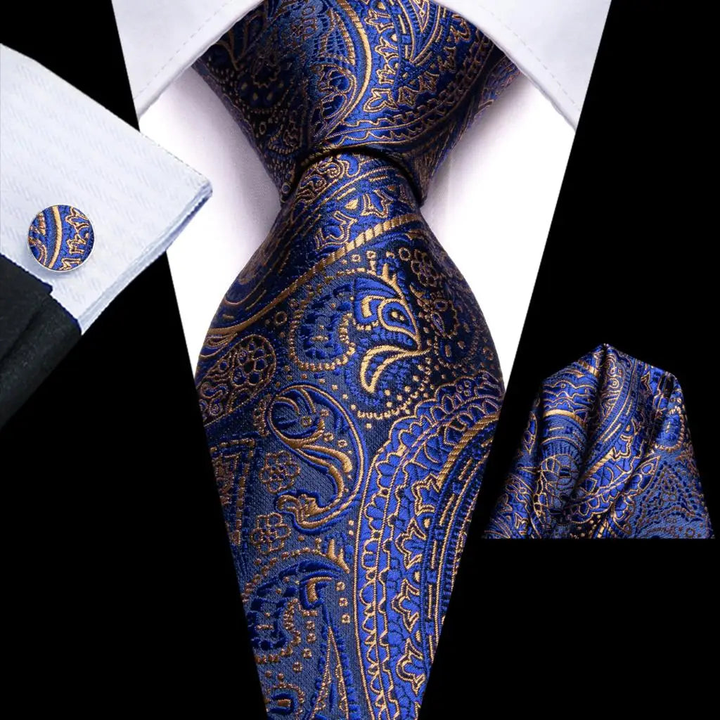Blue Business Solid 100% Silk Men'S Tie Necktie 8.5Cm Ties for Men Formal Luxury Wedding High Quality Gravata