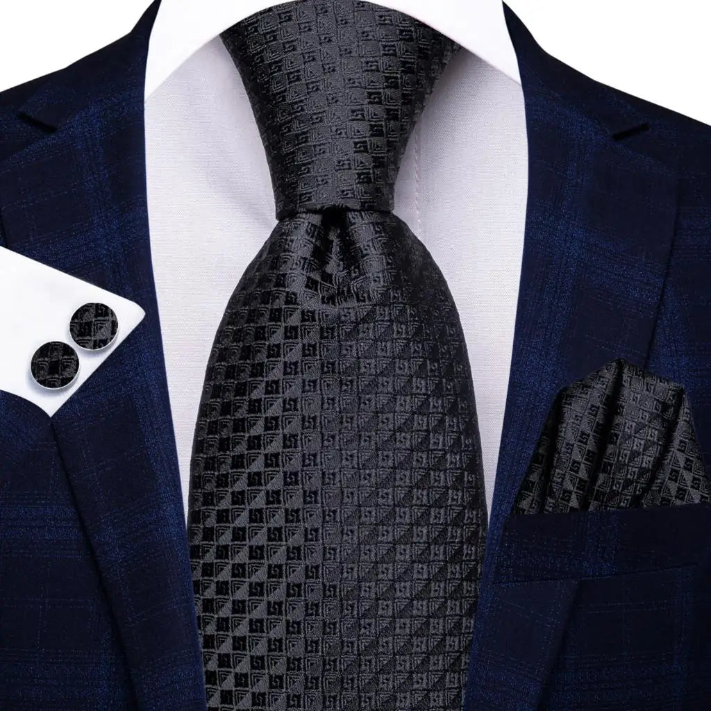 Blue Business Solid 100% Silk Men'S Tie Necktie 8.5Cm Ties for Men Formal Luxury Wedding High Quality Gravata