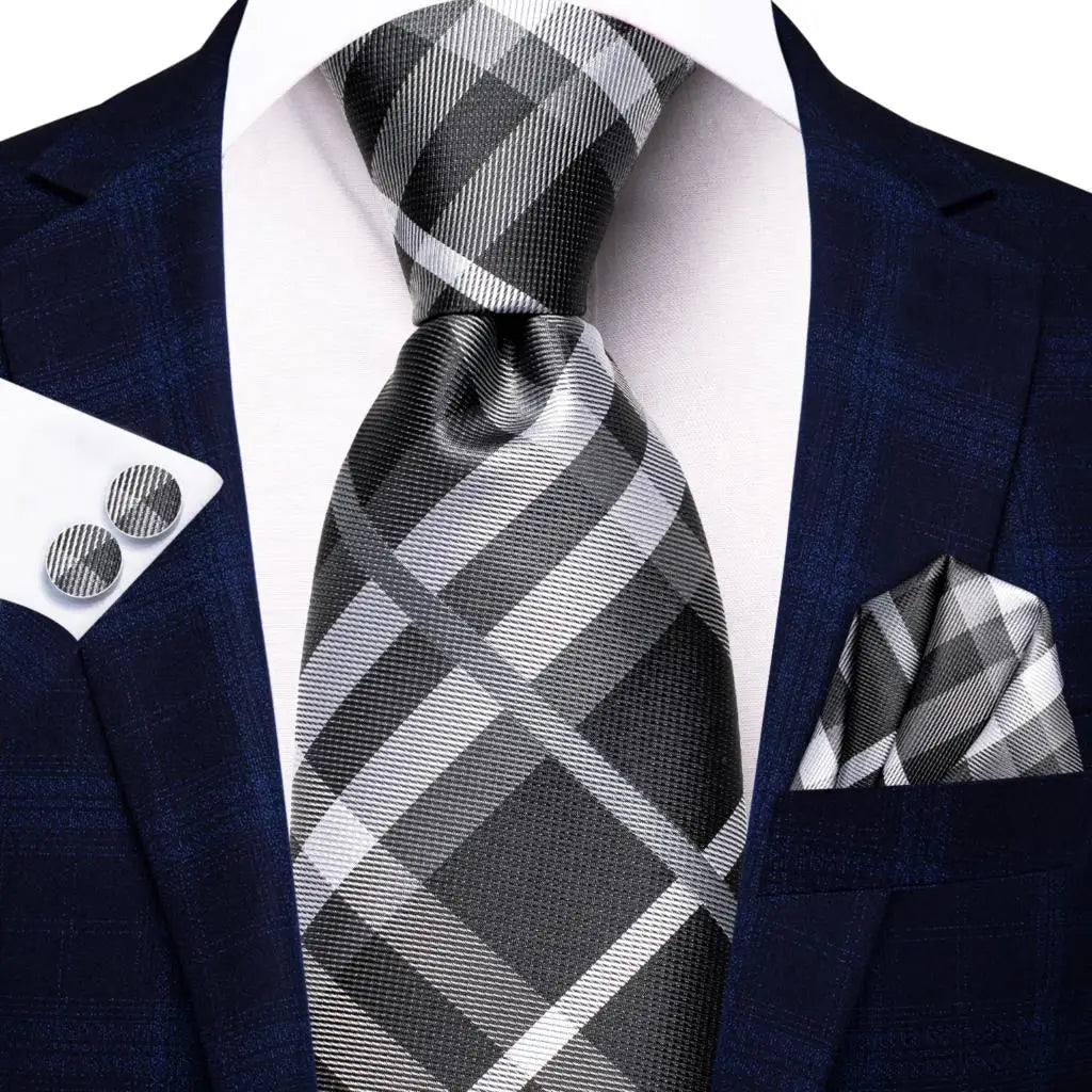 Blue Business Solid 100% Silk Men'S Tie Necktie 8.5Cm Ties for Men Formal Luxury Wedding High Quality Gravata