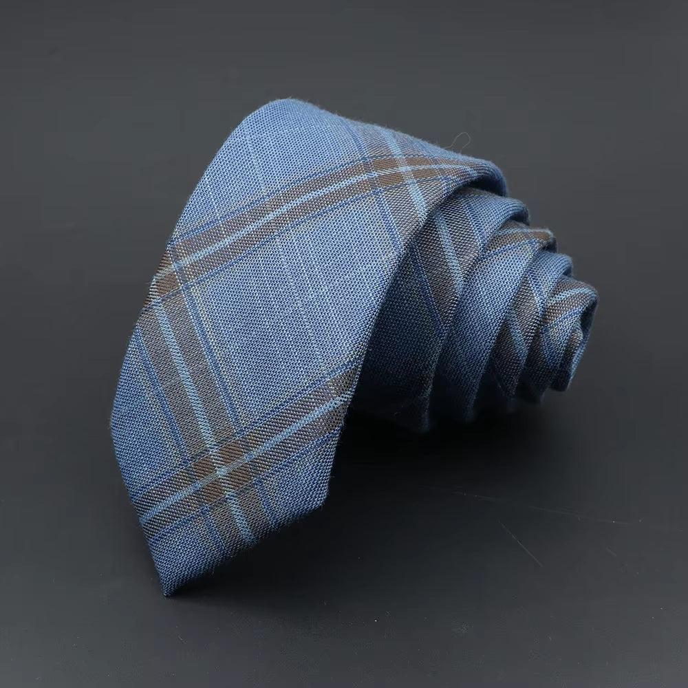 Mens Ties Classic Jacquard Striped Plaid Necktie 6Cm Skinny Neckties Polyester Narrow Collar Suit Shirt Tie Accessories Gift