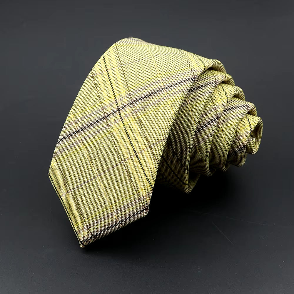 Mens Ties Classic Jacquard Striped Plaid Necktie 6Cm Skinny Neckties Polyester Narrow Collar Suit Shirt Tie Accessories Gift