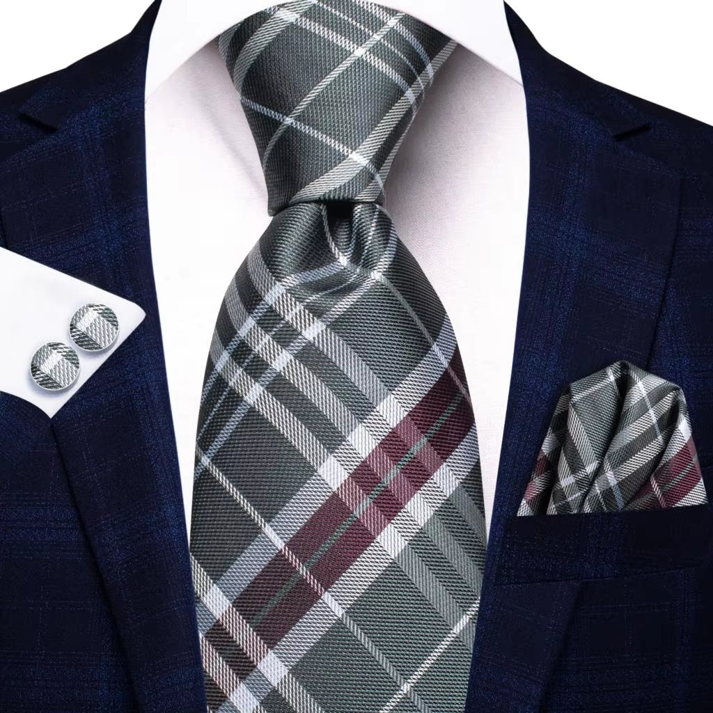 Blue Business Solid 100% Silk Men'S Tie Necktie 8.5Cm Ties for Men Formal Luxury Wedding High Quality Gravata
