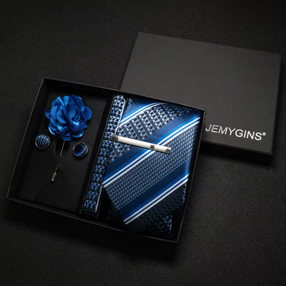 Wine Red Men Tie Paisley Silk Tie Pocket Square Cufflink Luxury Gift Box Set Wedding Gravat Accessories Neck Tie for Men