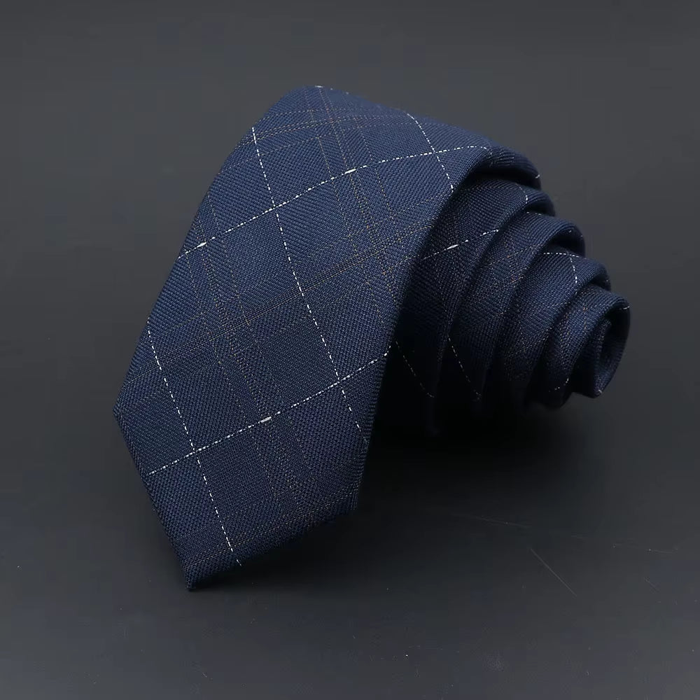 Mens Ties Classic Jacquard Striped Plaid Necktie 6Cm Skinny Neckties Polyester Narrow Collar Suit Shirt Tie Accessories Gift