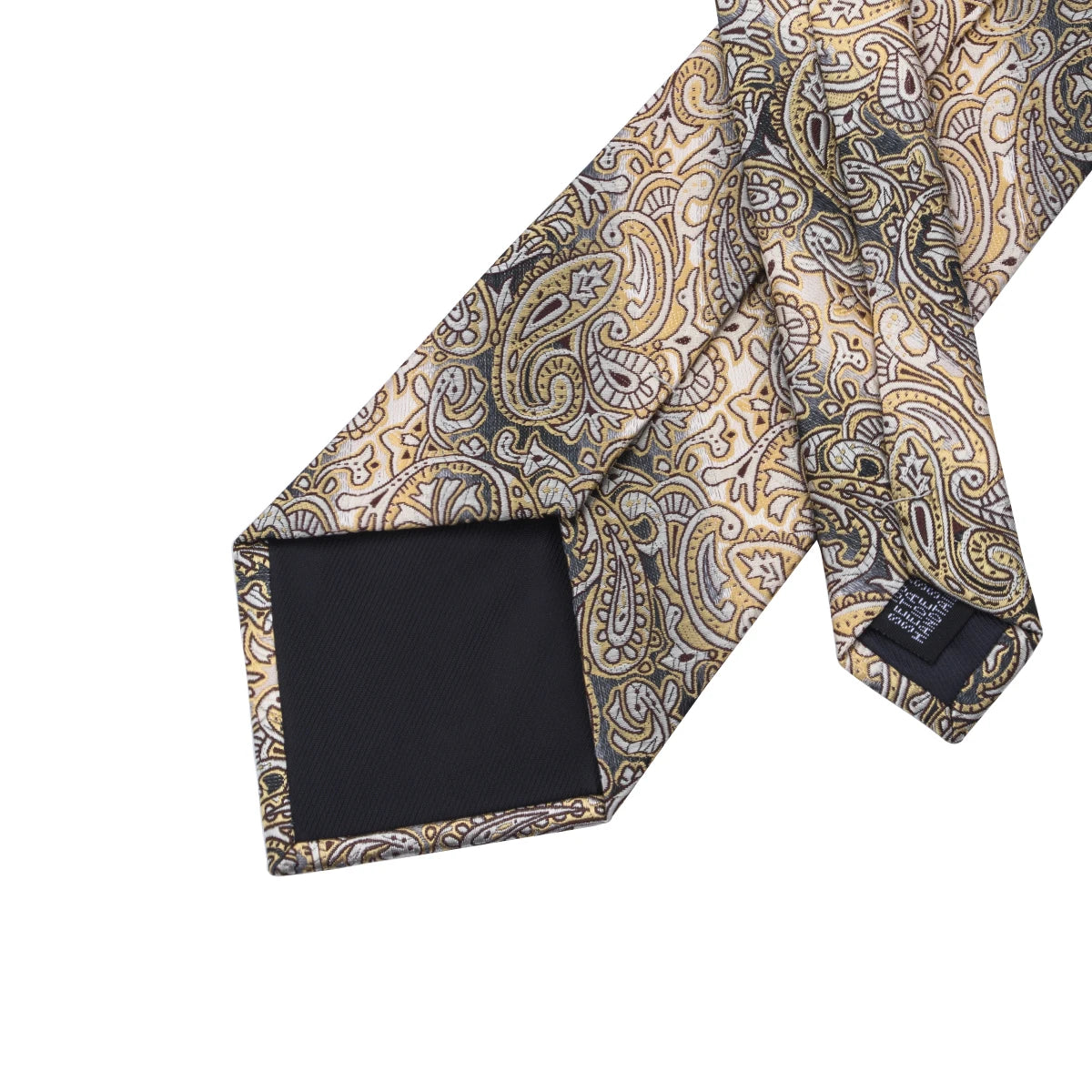 Luxury Silk and Paisley Tie Set for Men with Tie Clip, Hanky, and Cufflinks - Ideal for Formal Weddings