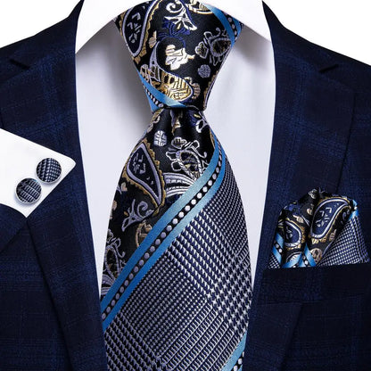 Blue Business Solid 100% Silk Men'S Tie Necktie 8.5Cm Ties for Men Formal Luxury Wedding High Quality Gravata