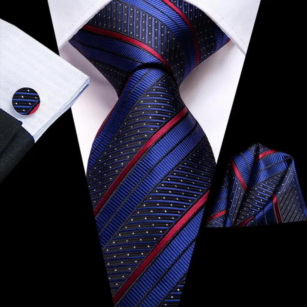 Blue Business Solid 100% Silk Men'S Tie Necktie 8.5Cm Ties for Men Formal Luxury Wedding High Quality Gravata