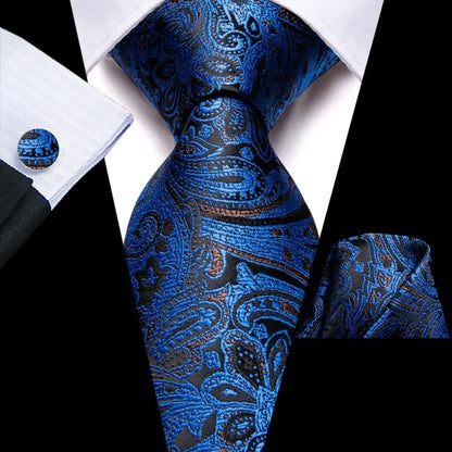 Blue Business Solid 100% Silk Men'S Tie Necktie 8.5Cm Ties for Men Formal Luxury Wedding High Quality Gravata