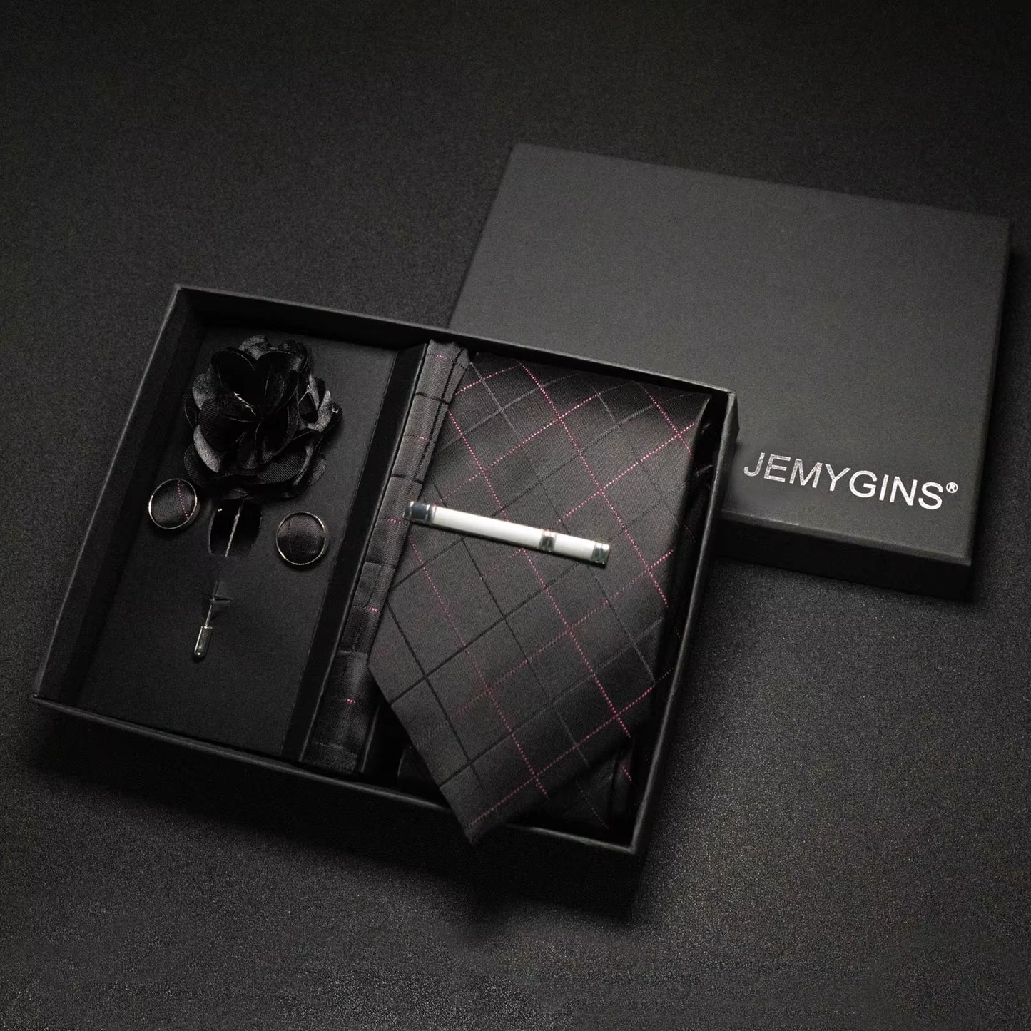 Wine Red Men Tie Paisley Silk Tie Pocket Square Cufflink Luxury Gift Box Set Wedding Gravat Accessories Neck Tie for Men