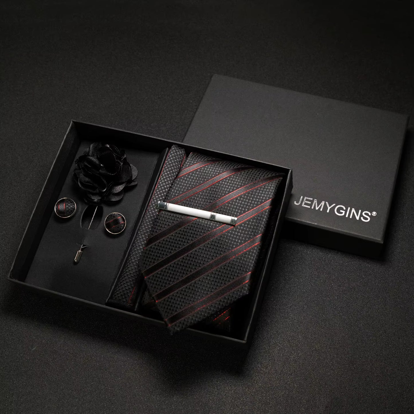 Wine Red Men Tie Paisley Silk Tie Pocket Square Cufflink Luxury Gift Box Set Wedding Gravat Accessories Neck Tie for Men