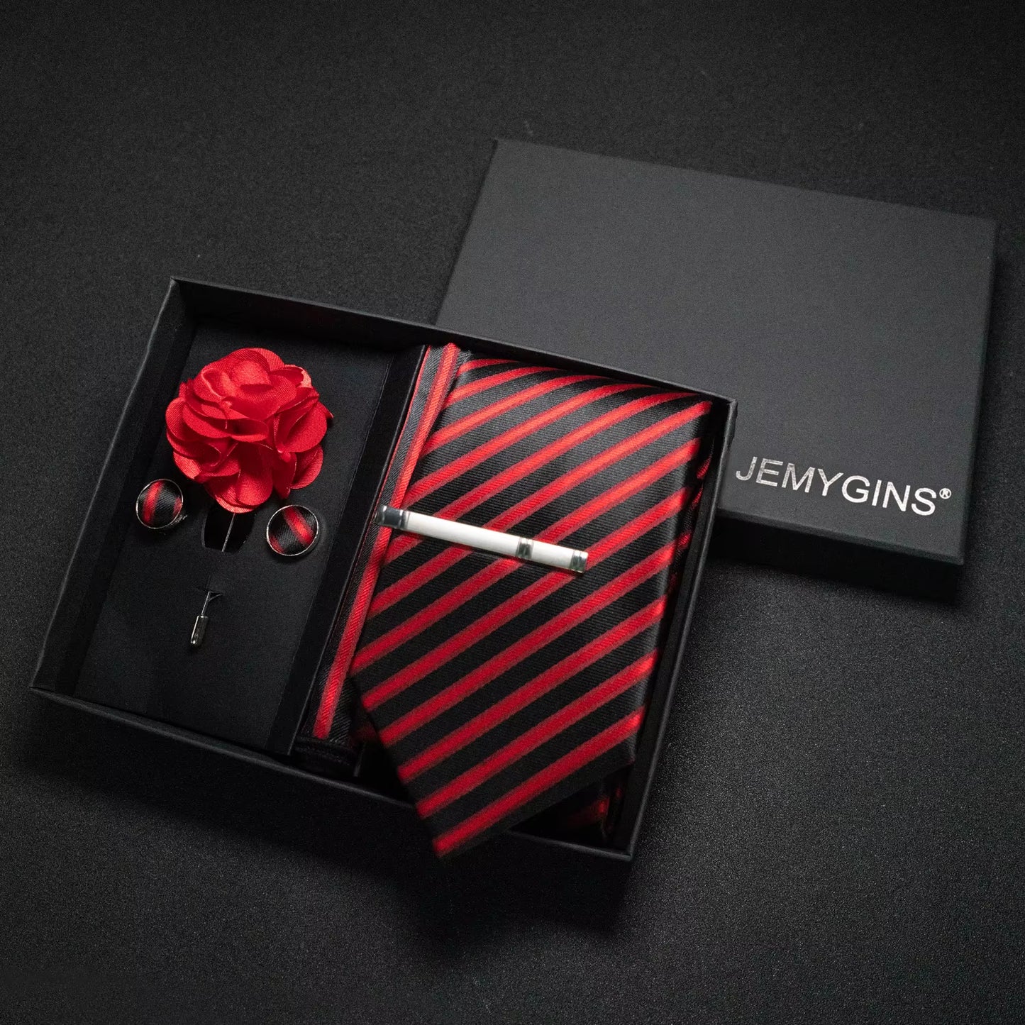 Wine Red Men Tie Paisley Silk Tie Pocket Square Cufflink Luxury Gift Box Set Wedding Gravat Accessories Neck Tie for Men