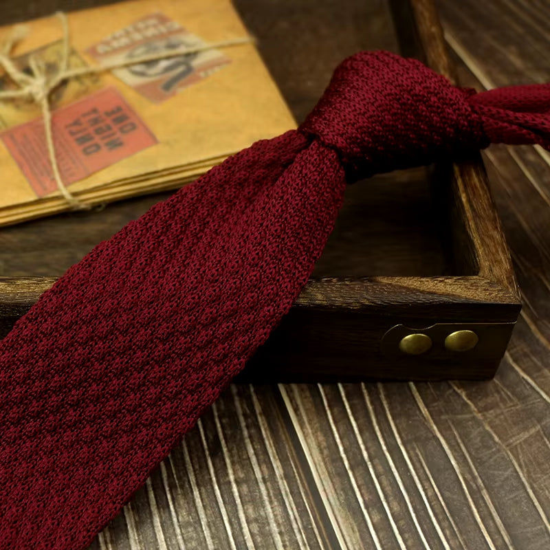 Fashion Solid Color Neckties for Men Women Casual Knitted Neck Ties 7Cm Width Brown Orange Tie Daily Wear JK Accessories Cravat