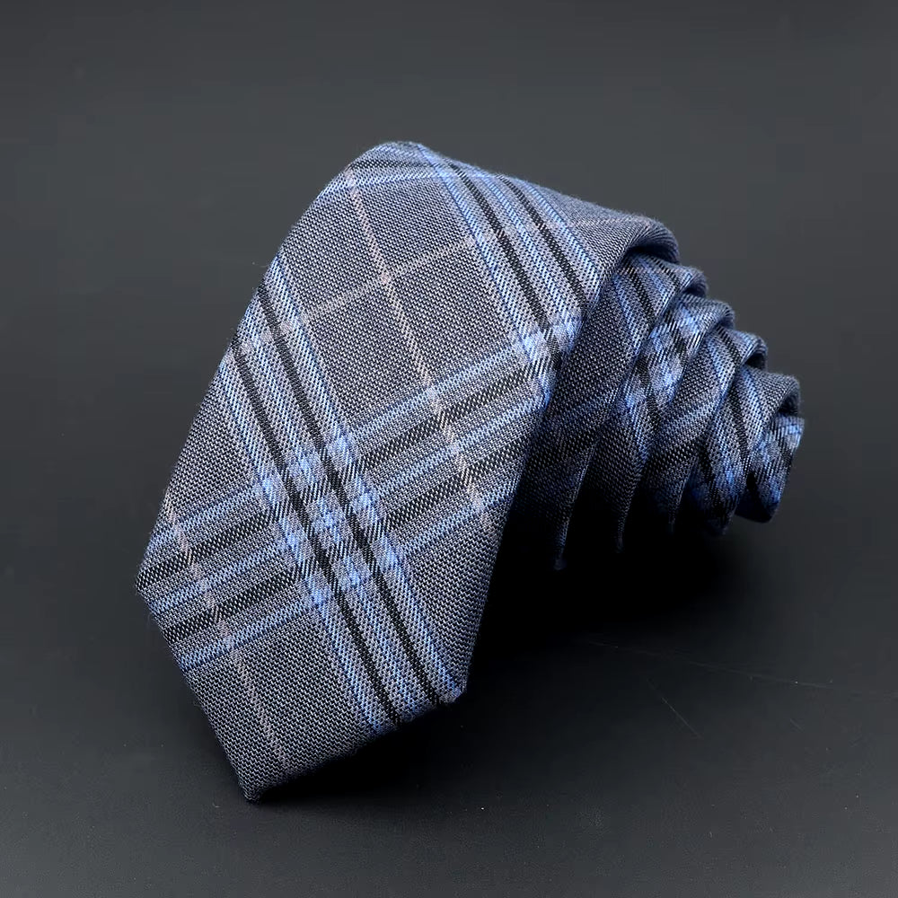 Mens Ties Classic Jacquard Striped Plaid Necktie 6Cm Skinny Neckties Polyester Narrow Collar Suit Shirt Tie Accessories Gift